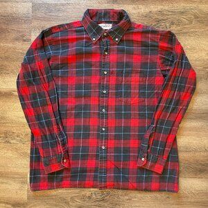 Arrow Sportswear Casual Button Down Mens XL Red Plaid Rugged Flannel Shirt